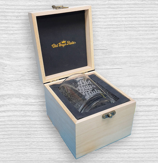Old Guys Rule Whiskey Glass Gift Box