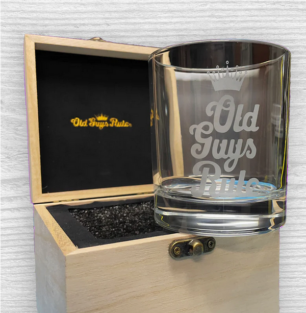 Old Guys Rule Whiskey Glass Gift Box