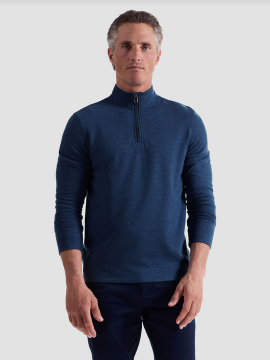 Bugatchi Textured 1/4 Zip | Navy