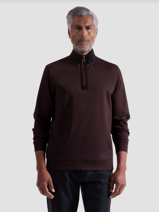 Bugatchi Sweater 1/4 Zip | Burgandy