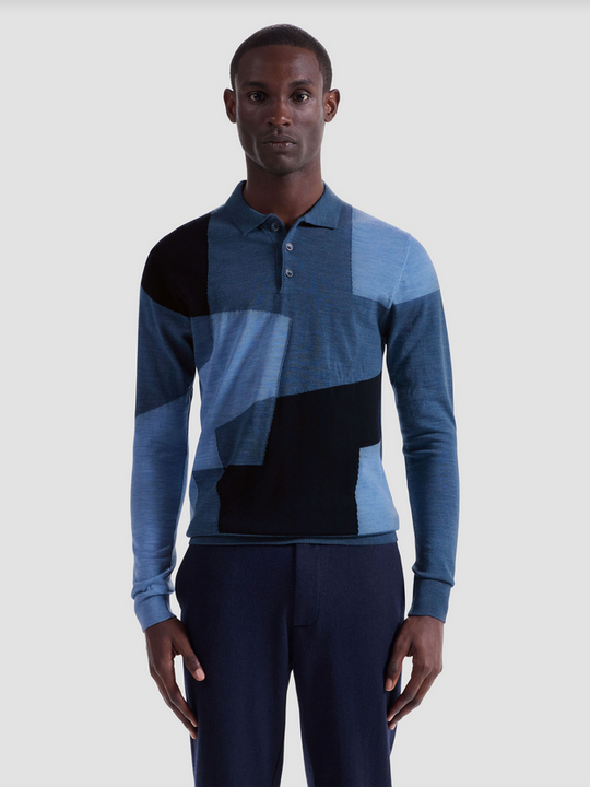 Bugatchi Polo Sweater Made in Italy | Cobalt