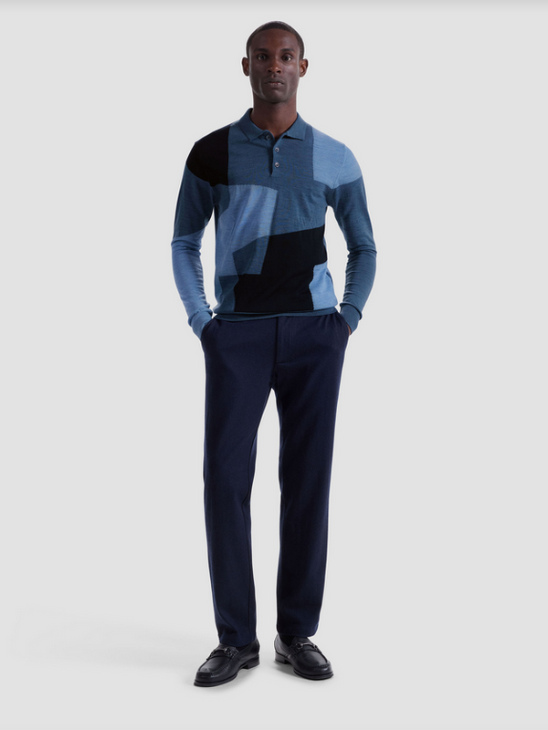 Bugatchi Polo Sweater Made in Italy | Cobalt