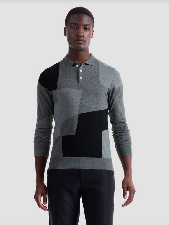 Bugatchi Sweater Polo Made in Italy | Zinc