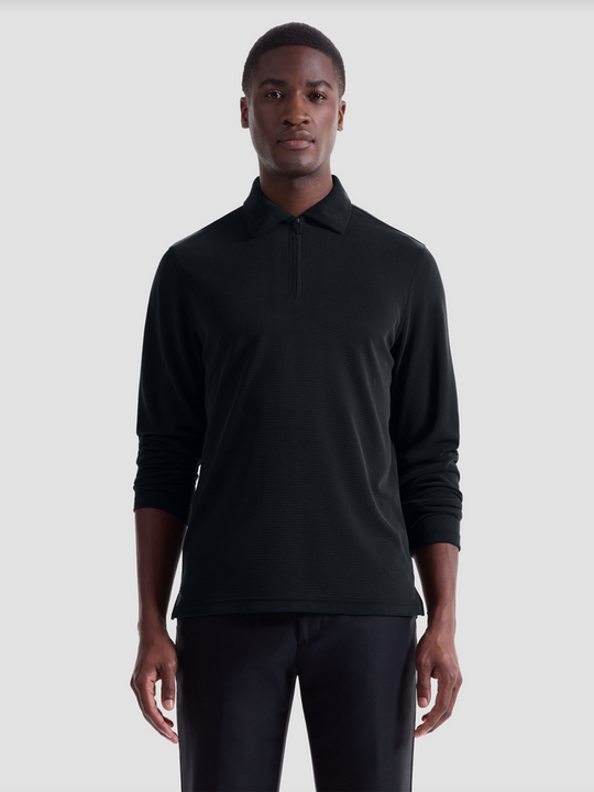 Bugatchi Ottoman Zip Polo | Noir