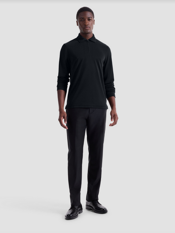 Bugatchi Ottoman Zip Polo | Black