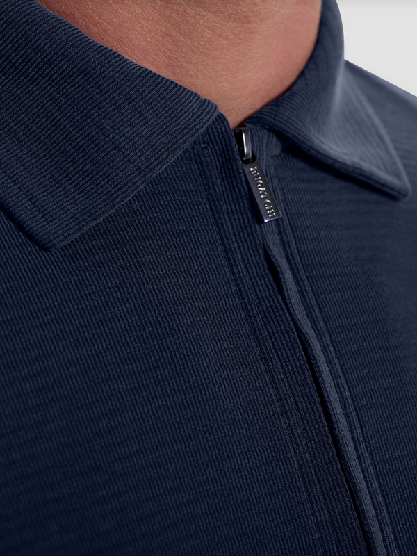 Bugatchi Ottoman Zip Polo | Navy