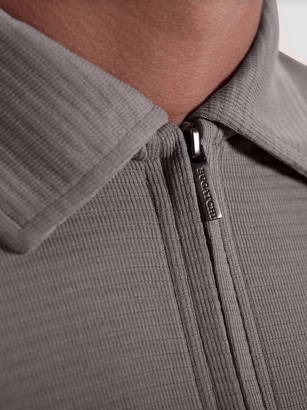Bugatchi Ottoman Zip Polo | Walnut