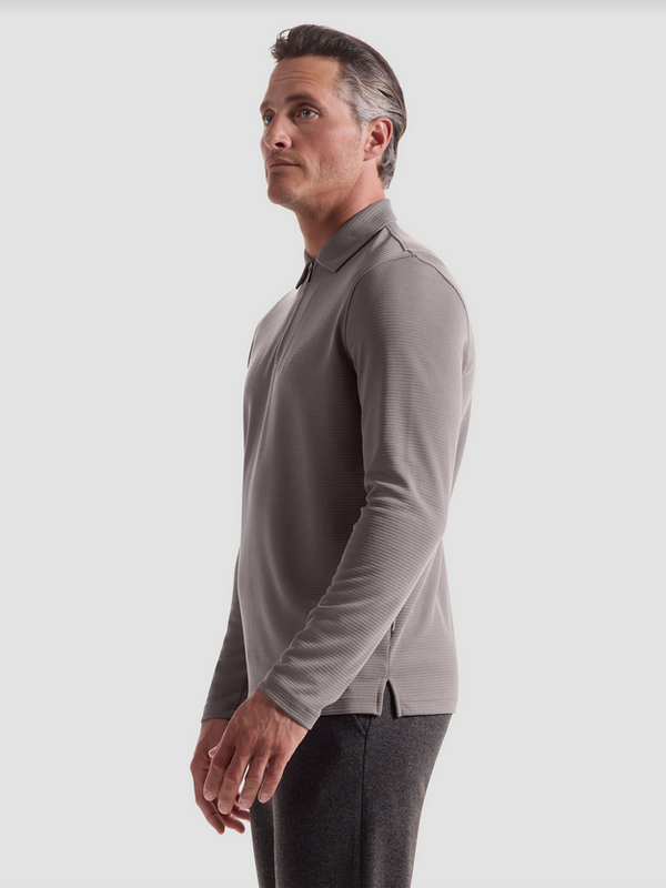 Bugatchi Ottoman Zip Polo | Walnut