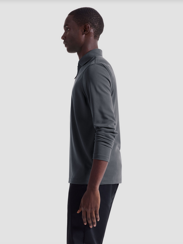 Bugatchi Ottoman Zip Polo | Zinc