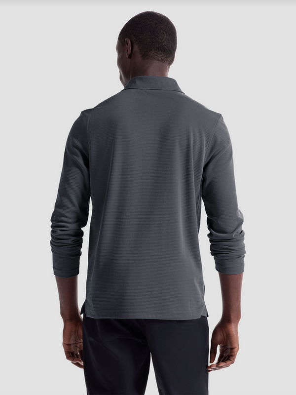Bugatchi Ottoman Zip Polo | Zinc