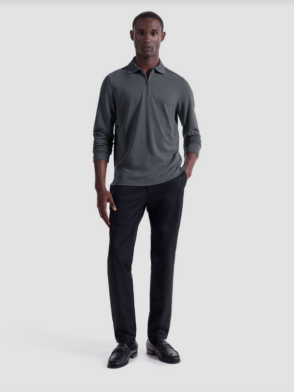 Bugatchi Ottoman Zip Polo | Zinc