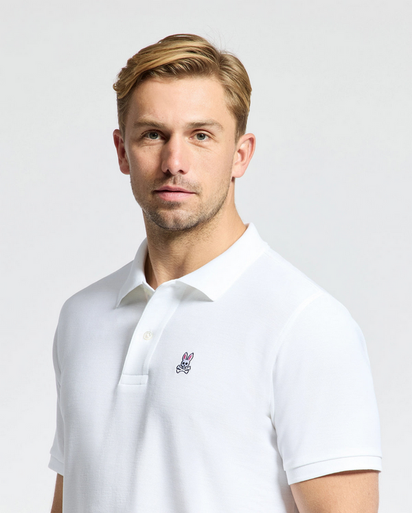 Psycho Bunny Classic Pique Polo | White