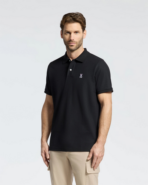 Psycho Bunny Classic Pique Polo | Black