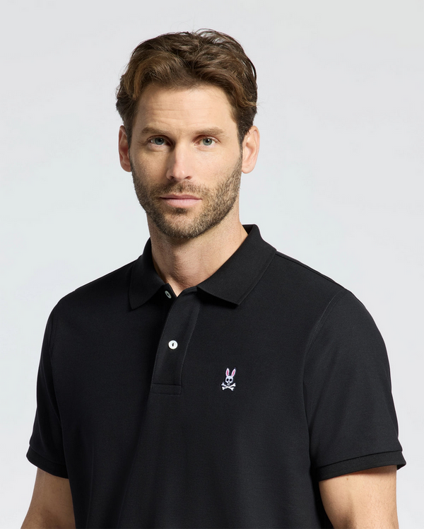 Psycho Bunny Classic Pique Polo | Black