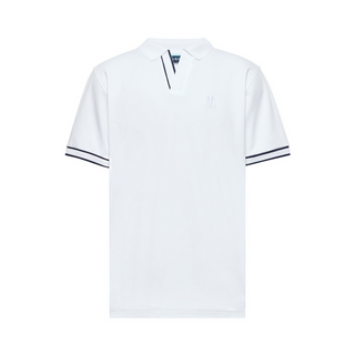 Psycho Bunny Kendall Interlock Johnny Collar Polo | White