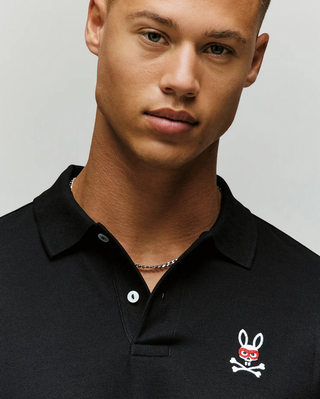 Psycho Bunny Mischief Bunny Pique Polo | Black