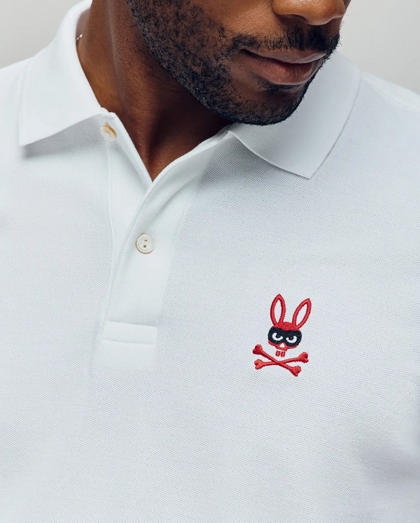 Psycho Bunny Mischief Bunny Pique Polo | White