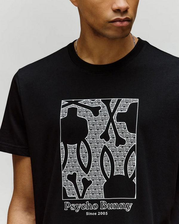 Psycho Bunny Glenn Graphic Tee | Black