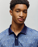 Psycho Bunny Reeves All Over Bunny Sport Polo | Evening Blue
