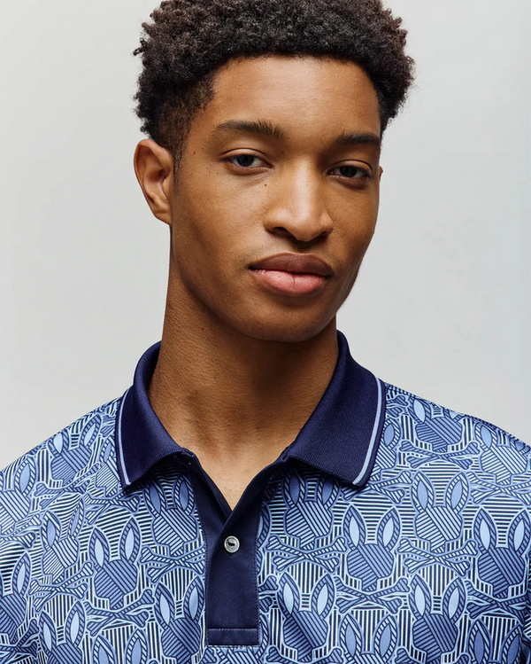 Psycho Bunny Reeves All Over Bunny Sport Polo | Evening Blue