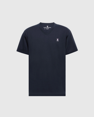 Psycho Bunny Mens Classic V Neck Tee | Navy
