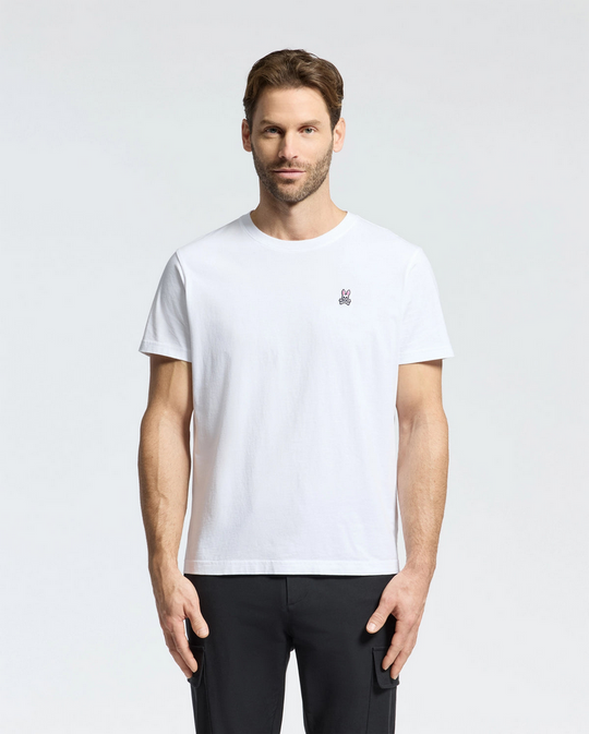 Psycho Bunny Mens Classic Crew Neck Tee | White