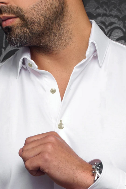 Au Noir 360° Stretch  Shirt Long Sleeve | ALEXANDER-SLD, White Stone