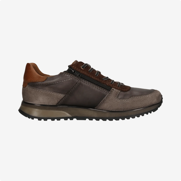 Bugatti Leather Sneaker | Dark Grey/Brown