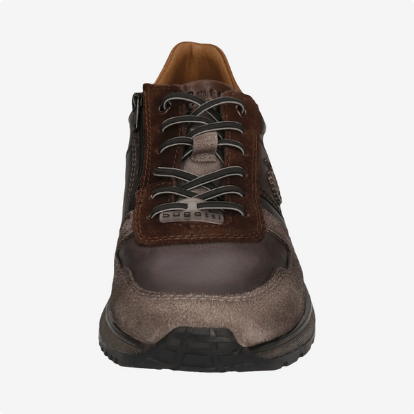 Bugatti Leather Sneaker | Dark Grey/Brown