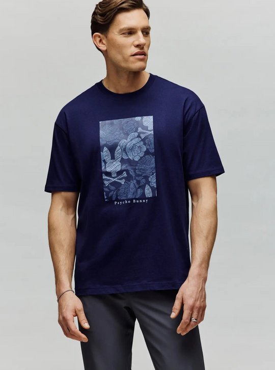 Psycho Bunny Rowen Oversized Tee | Evening Blue