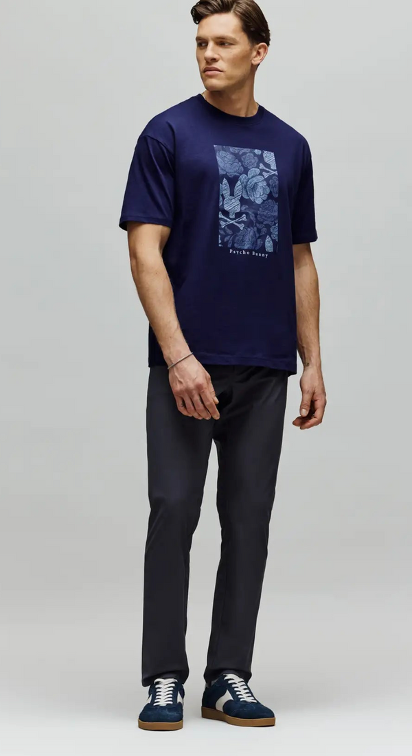 Psycho Bunny Rowen Oversized Tee | Evening Blue