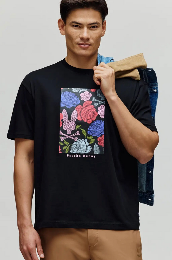 Psycho Bunny Rowen Oversized Tee | Black
