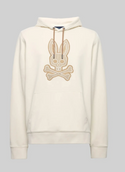 Psycho Bunny Mens Ryder Embroidered Bunny Patch Hoodie | White Cap Grey