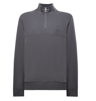 Psycho Bunny Mens Zeke 1/4 Zip | Blackened Perl