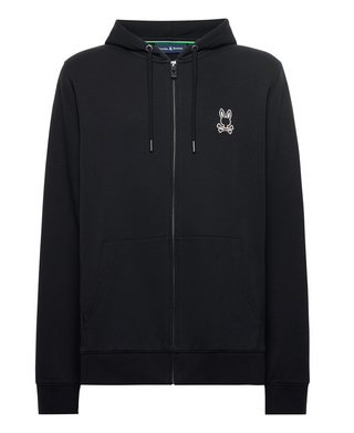 Psycho Bunny Mens Enzo Zip Hoodie | Black