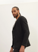 Ron Tomson Modern Cotton Blend Knit Blazer | Black