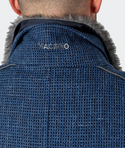Maceoo Pea Coat Captain Square Blue