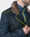 Maceoo Pea Coat Captain Volt Black