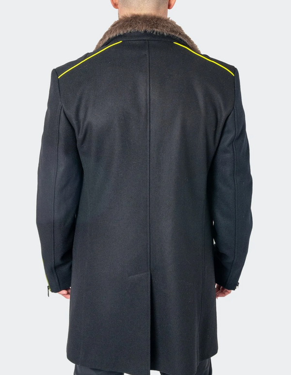 Maceoo Pea Coat Captain Volt Black