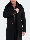 Maceoo Pea Coat Kingfur Black