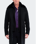 Maceoo Pea Coat Kingfur Black