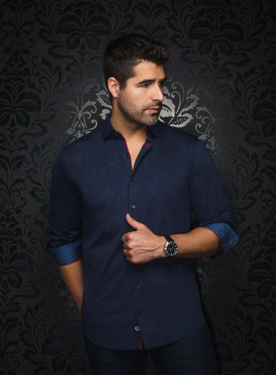 Au Noir 360° Stretch Shirt Long Sleeve | DUNN, Navy