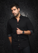 Au Noir Au Noir 360° Stretch Shirt Long Sleeve | DUNN, Black