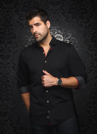 Au Noir Au Noir 360° Stretch Shirt Long Sleeve | DUNN, Black