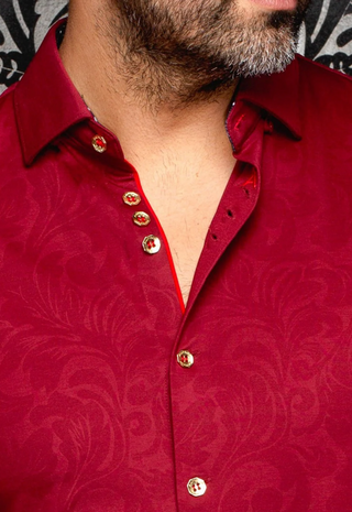 Au Noir Au Noir 360° Stretch Shirt Long Sleeve | DUNN, Burgundy