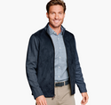 Johnston & Murphy Faux-Suede Full-Zip | Navy