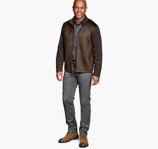 Johnston & Murphy Faux-Suede Full-Zip | Brown
