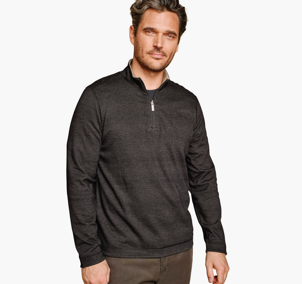 Johnston & Murphy XC4® Performance Reversible Quarter-Zip | Black/Gold