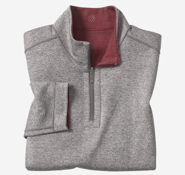 Johnston & Murphy XC4® Performance Reversible Quarter-Zip | Burgandy