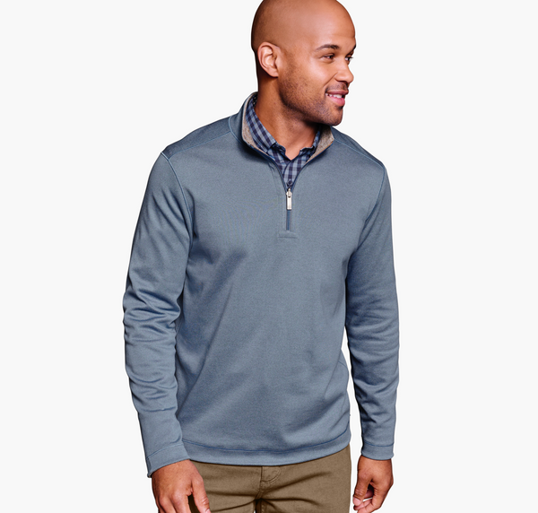 Johnston & Murphy XC4® Performance Reversible Quarter-Zip | Light Blue